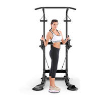 Station de dips réglable en acier, barre de traction pliable, barres parallèles, équipement d'exercice intérieur pour la maison
