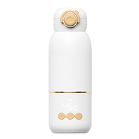 Calentador de Biberones Portátil Recargable de Acero Inoxidable para Exteriores, 350 ml, Control Táctil USB, Temperatura Ajustable, 24 Horas