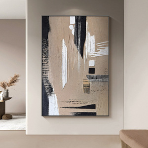 Thiết Kế Ban Đầu Tác Phẩm Nghệ Thuật Vẽ Tay Kích Thước Lớn Làm Bằng Tay Màu Nâu Kết Cấu Hình Học Vải Sơn Dầu Nghệ Thuật Trừu Tượng Làm Việc Cho Tường - Product Image 6