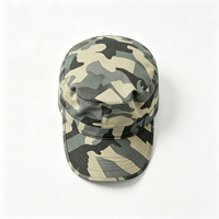 Casquette de cadet unisexe de luxe en toile de coton camouflage avec logo personnalisé - Casquette plate pour patrouille en extérieur, camping, chasse et travail
