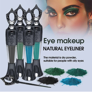 Delineador de Ojos en Polvo <span class=keywords><strong>Kohl</strong></span>, Larga Duración, Verde Azul, Sombra de Ojos de Alta Pigmentación, Anti-Manchas, Realzador de Ojos - Product Image 1