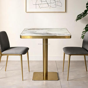 Table de restaurant carrée en métal pour restauration rapide, directement de l'usine de mobilier commercial - Product Image 3