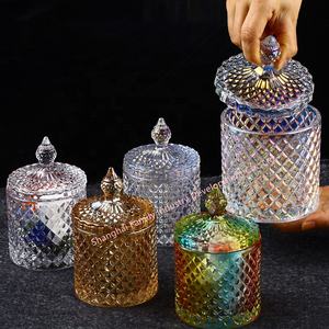 ภาชนะแก้วฝ้าสีดำและสีทองสำหรับใส่เทียน ขนาดกลาง ขวดแบบด้านพร้อมฝา สำหรับทำเทียน - Product Image 2