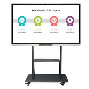 EIBOARD 55/65/75/86/98 Polegadas LED Conferência Interativa Flat Panel Smart Board OPS Dual System IR Touch Screen para a Escola