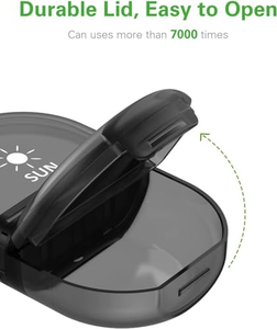 กล่องใส่ยาแบบพรีเมียม ปลอดสาร BPA 14 ช่อง สำหรับจัดยาเช้า/เย็น รายสัปดาห์ สีดำ - Product Image 4
