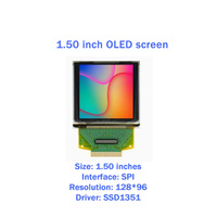 Layar OLED Hentet Baru Original 1,5 inci 128x128 Layar Persegi Driver SSD1351 Warna OLED LCD
