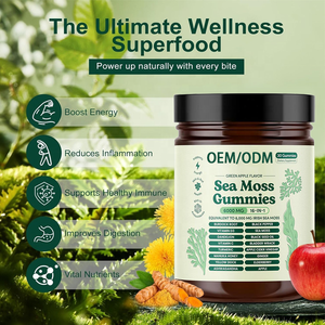 Gomitas de Musgo Irlandés 16 en 1 OEM <span class=keywords><strong>para</strong></span> Mejorar la Salud Intestinal y la Inmunidad, con Aceite de Semilla Negra, Vitaminas <span class=keywords><strong>C</strong></span> y D3 - Product Image 4