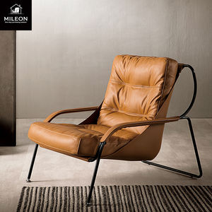 Silla muy sencilla de estilo italiano, modelo de Hotel moderno de cuero, diseñador de habitación, sillón de Metal <span class=keywords><strong>para</strong></span> sala de estar con forma especial Simple personalizado - Product Image 3