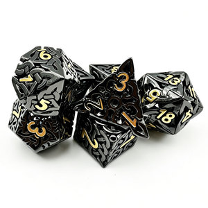 Hot Sale Steampunk DND <b>Dice</b> <b>Set</b> Black Metal Hollow Design RPG <b>Dice</b> With Gears For Tabletop Games And Collectors - Product Image 4