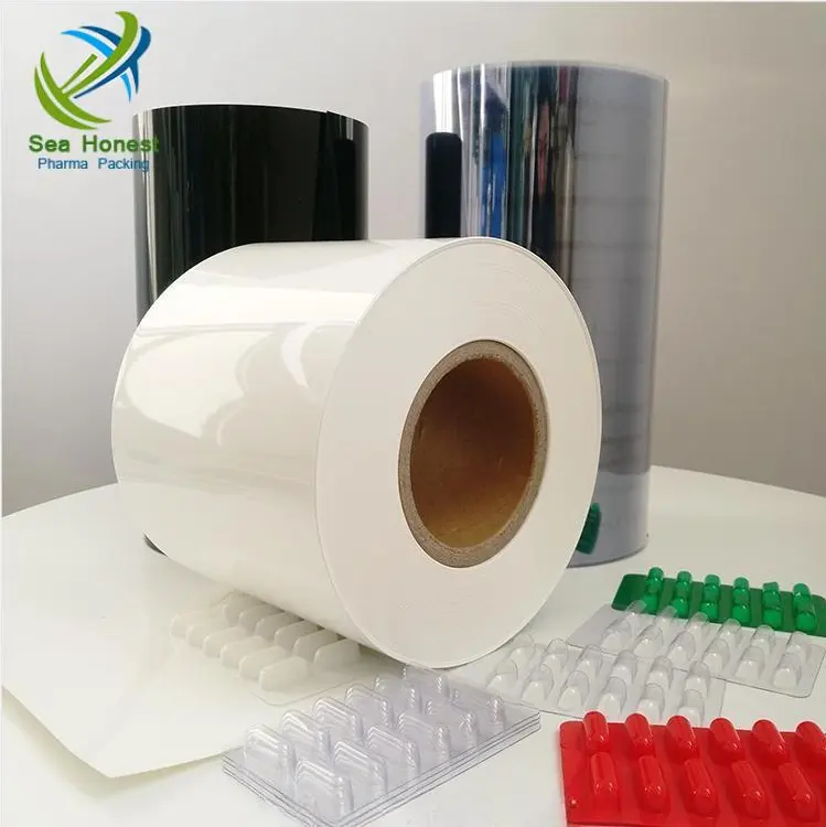 Pharma blister ambalaj için 250 mikron 300 mikron PVC PVC/PVDC dubleks mono sert film