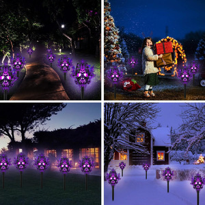 Luces Solares LED Decorativas de Halloween con Diseño de Calavera y Calabaza, Simulación de Llama, Impermeables, Estilo Europeo, para Jardín y Césped - Product Image 4