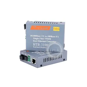 High Quality SC 25km Single Mode HTB-3100 Netlink RJ45 HTB-3100S Media Converter 10/100