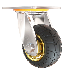 Rodas de Borracha Sólida Antiderrapante de Alta Elasticidade Cinza de 4''5''6''8 polegadas para Carrinho com Capacidade de 200/300kg - Product Image 3