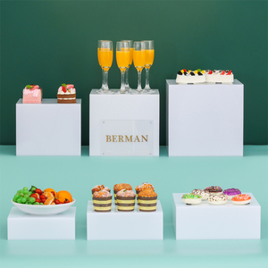 Centre de table de mariage, ensemble de 3 pièces, plinthes courts ronds blancs, présentoir rond en acrylique doux pour les fêtes d'événements, utilisé - Product Image 3