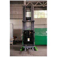 Chariot élévateur électrique MOVMES avec batterie lithium-ion 24V, hauteur de levage de 11m, mât à trois sections, capacité de 1500kg, fonctionnement assis