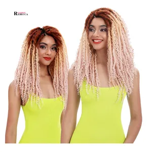Rebecca Fashion 24 pouces 40 mèches Cheveux synthétiques bouclés Afro Twist Soft Dreadlocks Braids Goddess Faux Locs Crochet Hair - Product Image 1