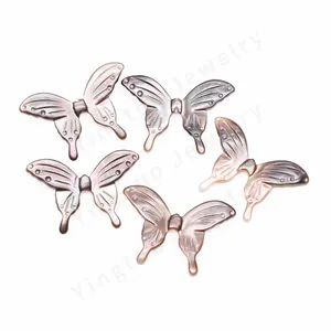 Wholesale Natural Stone Factory Loose Gemstone Grey Shell Mother Of Pearl Butterfly Shape Gems