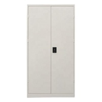 Lemari arsip besi pintu ganda dengan 4 rak kabinet penyimpanan logam hitam - Product Image 5