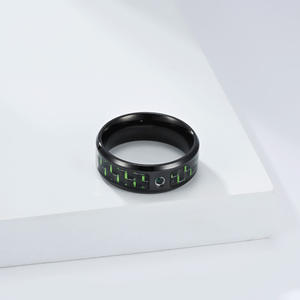 Anillo Inteligente con Pantalla LED Táctil, Monitor de Ritmo Cardíaco, Color Morado, Rojo y Verde, Joyería para Hombre, Diseño Geométrico - Product Image 3