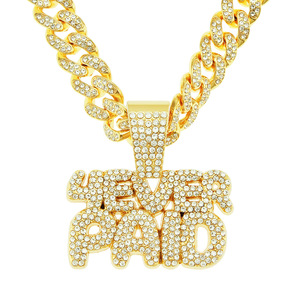 Collares con Colgante de Letras Empalmadas de Diseño Exagerado Personalizado, Estilo Hip Hop, Collares para Hombre, Joyería de Moda - Product Image 6
