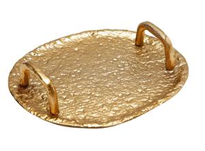 Hermosa Bandeja de Servicio de Metal con Diseño Floral, Asa de Trabajo, Perfecta para Comida, Bebidas y Postres en una Presentación Elegante y con Estilo - Product Image 6