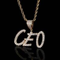 VEROMCA Hip Hop Herbe Alphabet Nombre Épissage DIY Pendentif Micro Incrusté Zircon Creative Personnalisé Hommes Femmes Collier