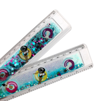 Règle remplie de liquide avec logo personnalisé de 20cm 8 pouces avec paillettes à l'intérieur