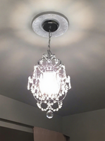Lustre classique en fer et cristal, mini suspension décorative vintage pour chambre, entrée, salle à manger, hôtel