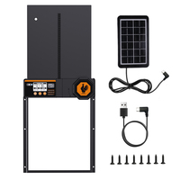 Porte automatique solaire pour poulailler avec minuterie, ouvre-coop électrique en aluminium anti-pincement avec batterie au lithium intégrée