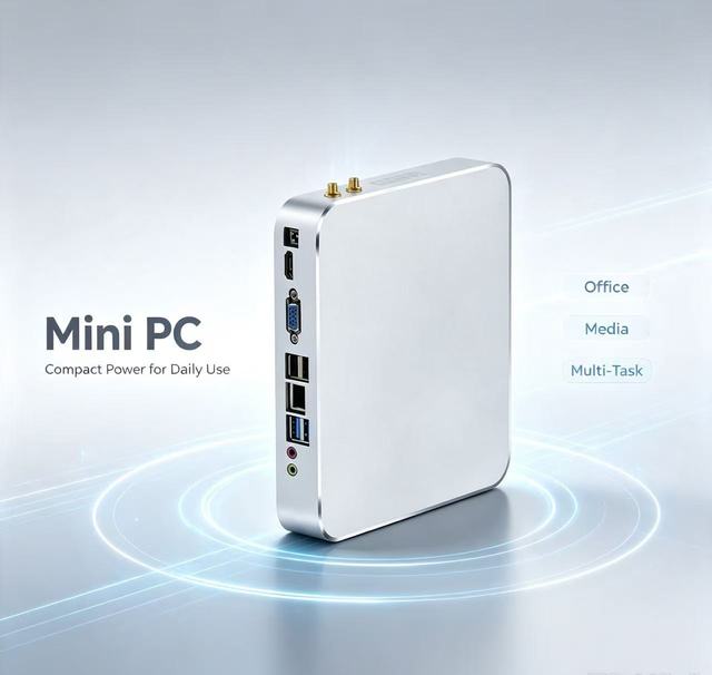 Openciaw Ai PC DDR4 Intel Mini Desktop with SSD Storage Intel HD Graphics Fan Cooling 4K Display Support Silver Chassis