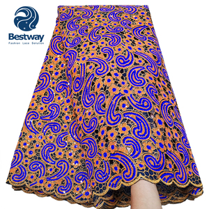 <span class=keywords><strong>Tissu</strong></span> de dentelle africaine Bestway brodé à la main de haute qualité - Product Image 5