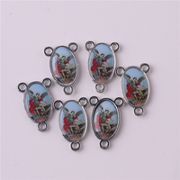 Pièces centrales pour chapelet, accessoires de bijoux religieux, pastoral, Saint Michael, chapelet, centre de table pour bricolage, collier religieux