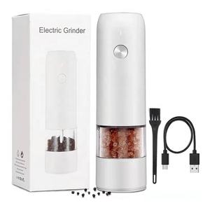 Molinillo <span class=keywords><strong>de</strong></span> pimienta eléctrico para el hogar, picadora <span class=keywords><strong>de</strong></span> sal y pimienta negra recargable por USB <span class=keywords><strong>de</strong></span> acero inoxidable, trituradora automática <span class=keywords><strong>de</strong></span> especias - Product Image 1