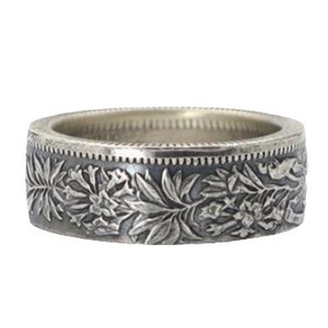 Bague tendance en gros avec pièce de <span class=keywords><strong>2</strong></span> <span class=keywords><strong>francs</strong></span>, motif étoile d'Edelweiss, bague modifiée unisexe pour couple, style personnalisé, vente chaude - Product Image 4