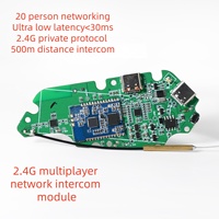 Auriculares Intercomunicadores para Motocicleta 2.4G, PCBA OEM ODM, Sistema de Intercomunicación Inalámbrico Bluetooth, Reducción de Ruido AI, Baja Latencia, Alcance de 500M