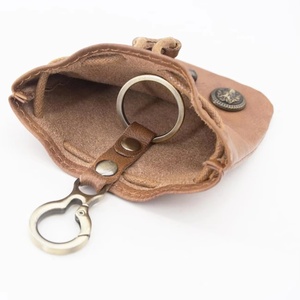 Men's Leather Drawstring Coin <b>Purse</b> Wallet Women's Change <b>Purse</b> with Credit Card Holder Costume Props - Product Image 3
