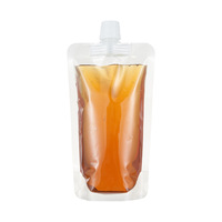 Sac d'emballage de jus de gelée en plastique réutilisable transparent avec impression de logo personnalisé sac d'emballage debout pour boisson lait vin pochette à bec verseur