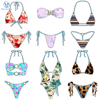 Fabricant de maillots de bain sur mesure pour femmes, design de maillots de bain écologiques, bas de maillot de bain personnalisés avec logo, ensemble 2 pièces