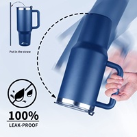 Offre Spéciale – Gobelet Isotherme Moderne Personnalisé 40oz en Acier Inoxydable 304, avec Poignée et Paille, Grande Capacité, pour Voiture et Extérieur