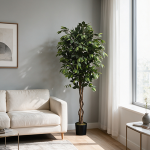 Grand arbre artificiel Ficus Banyan en pot pour intérieur, <span class=keywords><strong>plante</strong></span> artificielle pour hôtel, café, bureau, maison, aménagement paysager et décoration de terrasse OEM ODM - Product Image 2