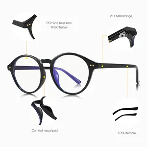 2024 vente en gros TR 90 Anti lumière bleue lentille lunettes optiques à la mode coloré lecture lunettes cadres