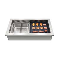 AOBL Marmite sans fumée Barbecue électrique Table à manger pour restaurant Plaque pour barbecue pour restaurant en libre-service