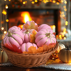Citrouilles artificielles en mousse en gros, durables, imperméables, non toxiques, réutilisables, modernes, avec logo personnalisé, pour la décoration d'automne et d'Halloween - Product Image 4