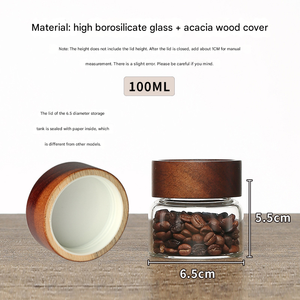 Acacia Gỗ Lưu Trữ Lọ Cao Borosilicate Trong Suốt Tangerine Peel Lọ Với Nắp Đậy, Lưu Trữ Lọ Thủy Tinh, Kín Lọ Thủy Tinh - Product Image 6