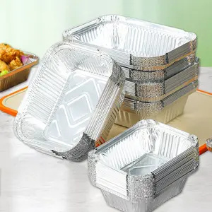 Recyclable Packing Aluminium Foil Container Serving Trays Takeaways Aluminum Pans Aluminium Food Box Disposable Foil Tray