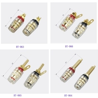 Cristal Reliure pour Haut-Parleur Audio Amplificateur Or 4mm Fiche Banane Connecteur de Bornes (BT-065)