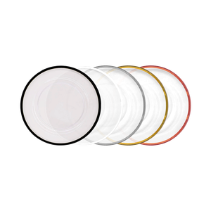 <span class=keywords><strong>Assiettes</strong></span> de présentation <span class=keywords><strong>en</strong></span> <span class=keywords><strong>verre</strong></span> <span class=keywords><strong>transparent</strong></span> de 13 pouces pour décoration de mariage, vaisselle de restaurant, avec bordure dorée et noire - Product Image 6