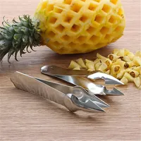 Couteau de cuisine en acier inoxydable Gadget New Pineapple Slicer Cutter Strawberry Huller Fruit Peeler Pinces Slicer Ananas pour métal