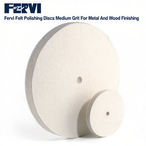 Disques de polissage en feutre Fervi, grain moyen, pour la finition du métal et du bois - Product Image 2