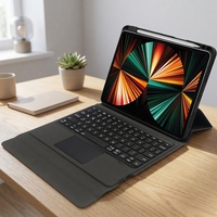 Nouveau clavier magnétique sans fil Keysco avec pavé tactile USB-C, résistant aux éclaboussures, rétroéclairage RGB, emplacement pour stylet, étui folio, fonction veille/réveil automatique, multifonction
